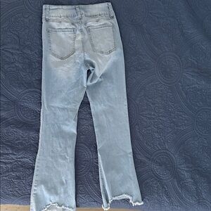 Rewash Women's High Rise Light Blue Jeans with Frayed Hem